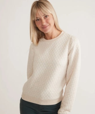 Marine Layer - CORBET QUILTED PUFF SLEEVE CREWNECK