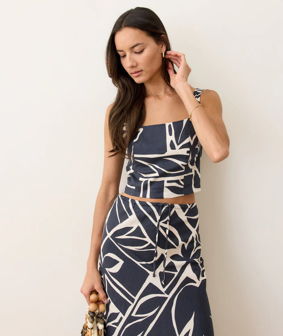 Marine Layer - Zoe  Hemp Tank Midnight Mosaic
